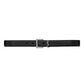 Cassandre Belt with Square Buckle in Smooth Leather - Black/Silver