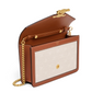 Wallet on Chain Triomphe in Textile and Calfskin - Natural/Tan