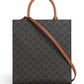 Small Vertical Cabas in Triomphe Canvas and Calfskin - Tan