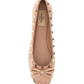 Rockstud Satin Ballerinas - Rose Cannelle
