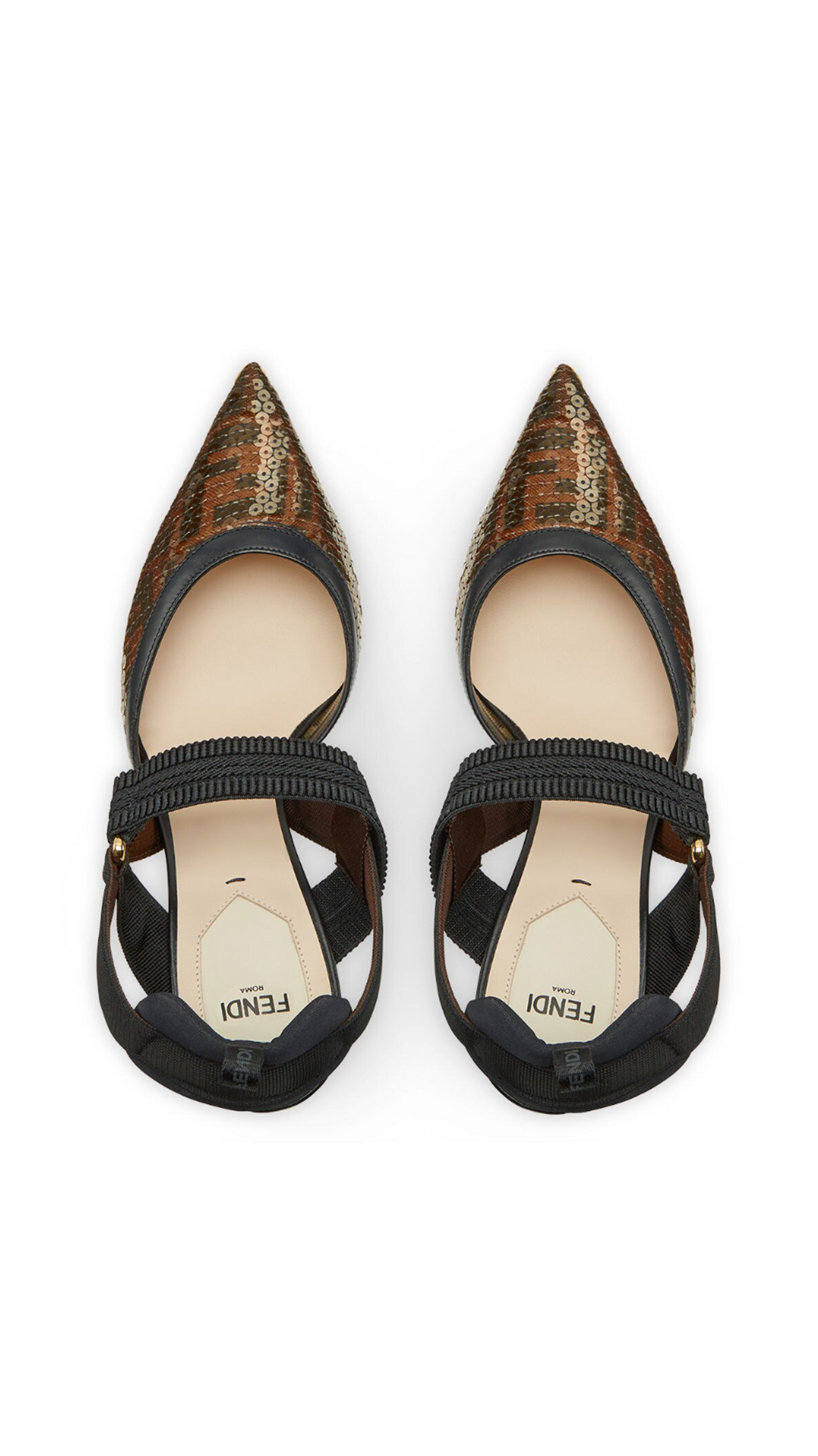 Colibrì Sequins Slingbacks - Brown