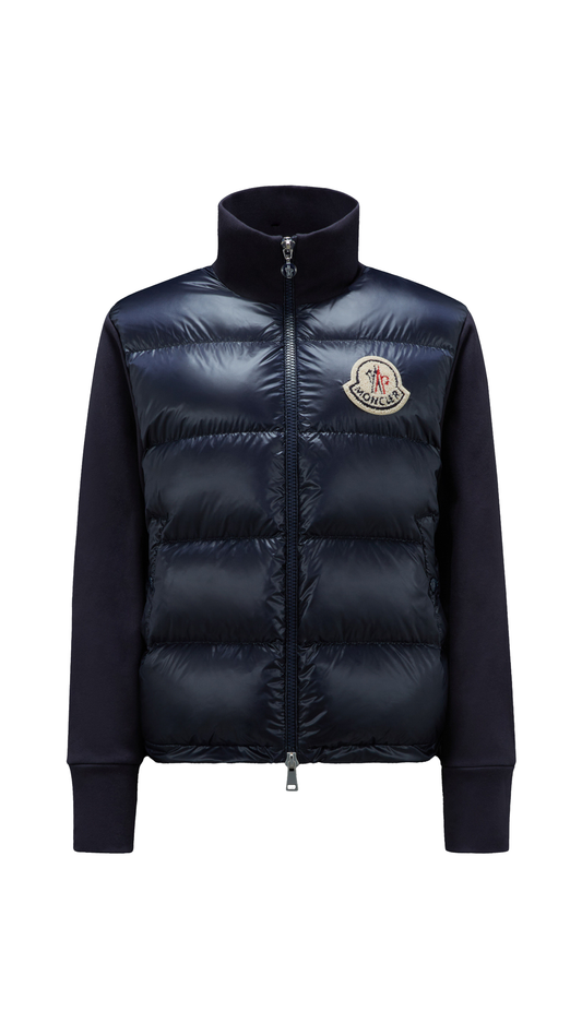 Padded Zip-Up Sweatshirt - Navy Blue