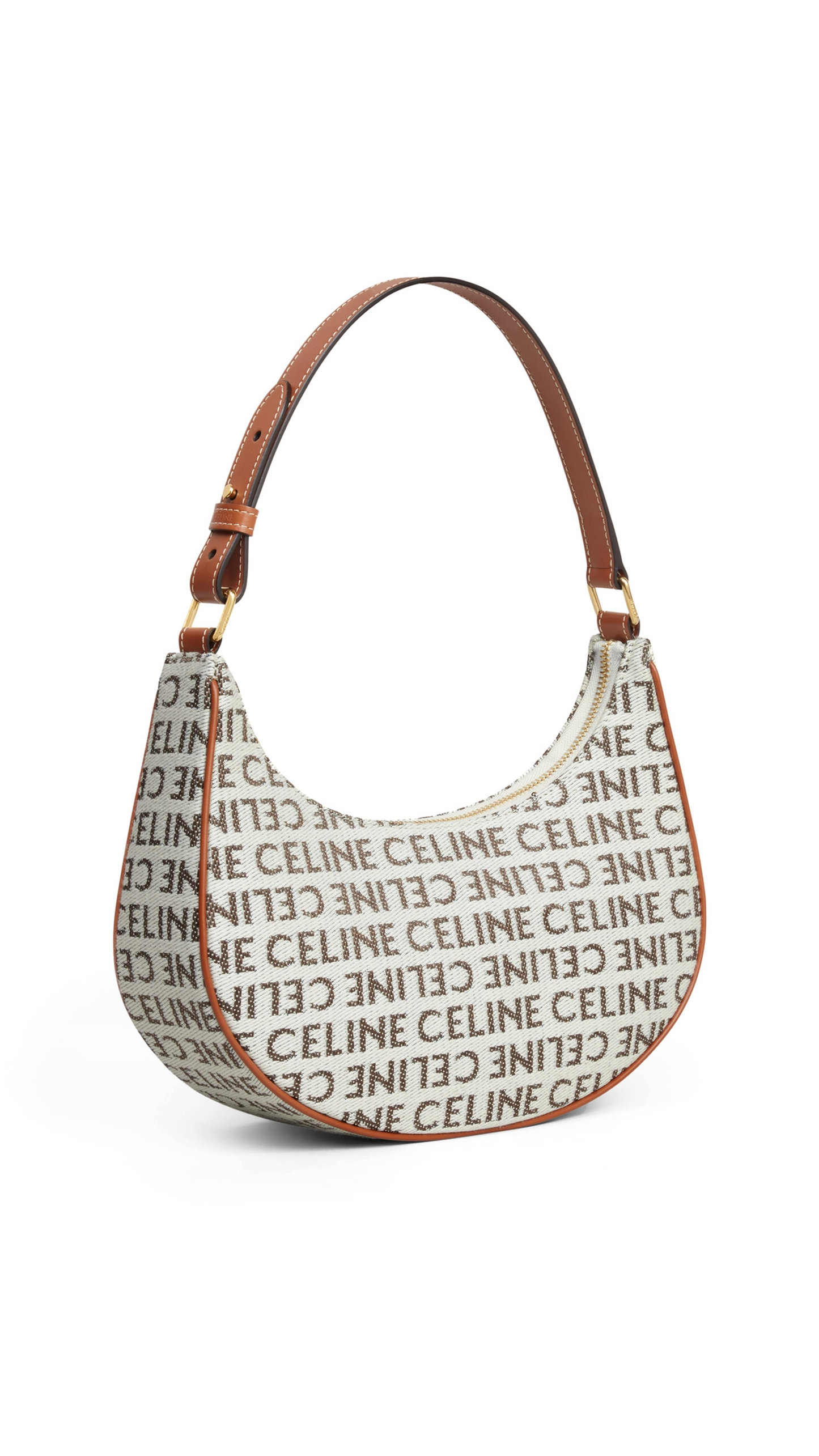 Ava Bag in Textile with Celine All-over - Natural/Tan