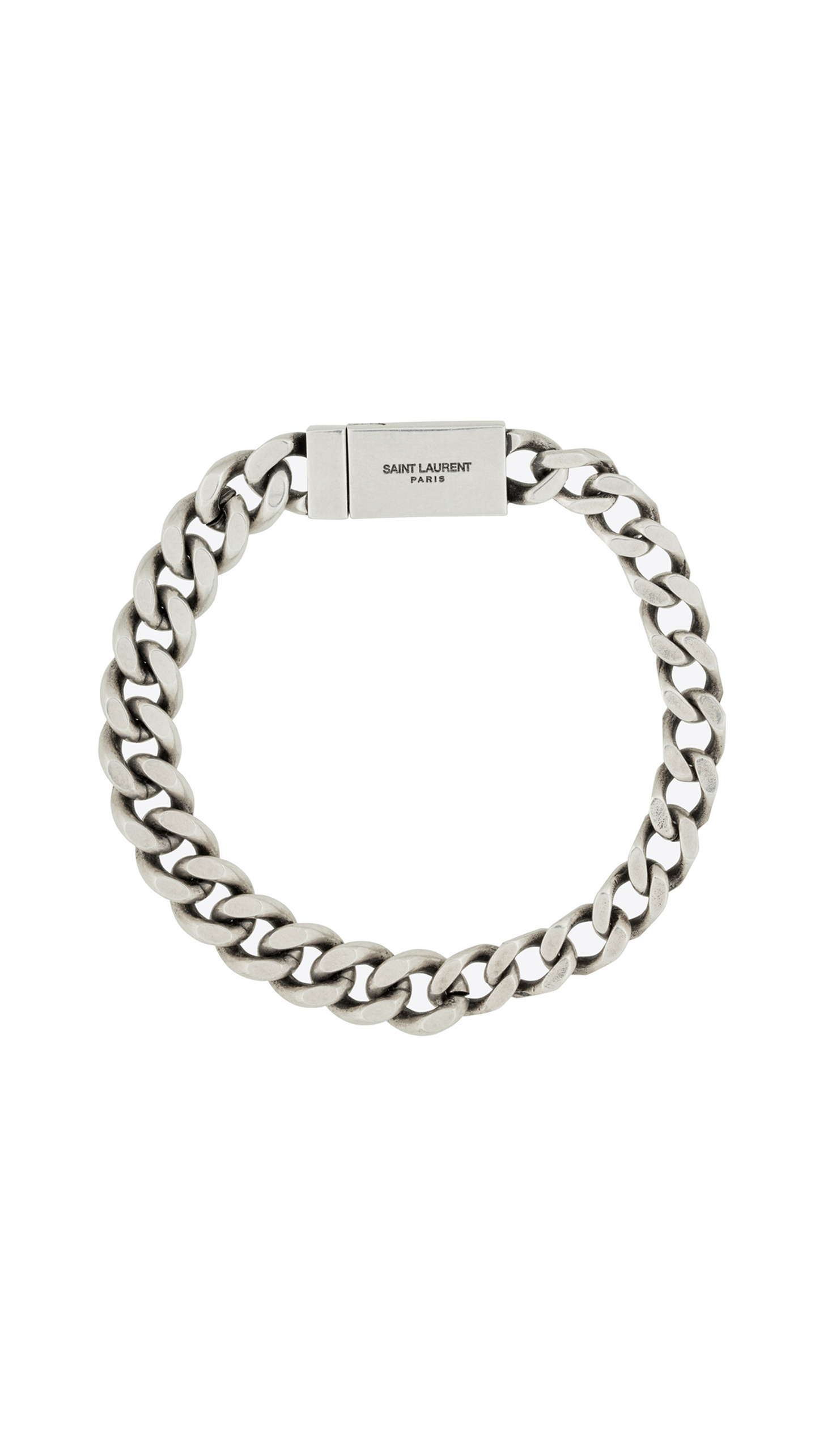 Curb Chain Bracelet in Metal - Oxidized Silver