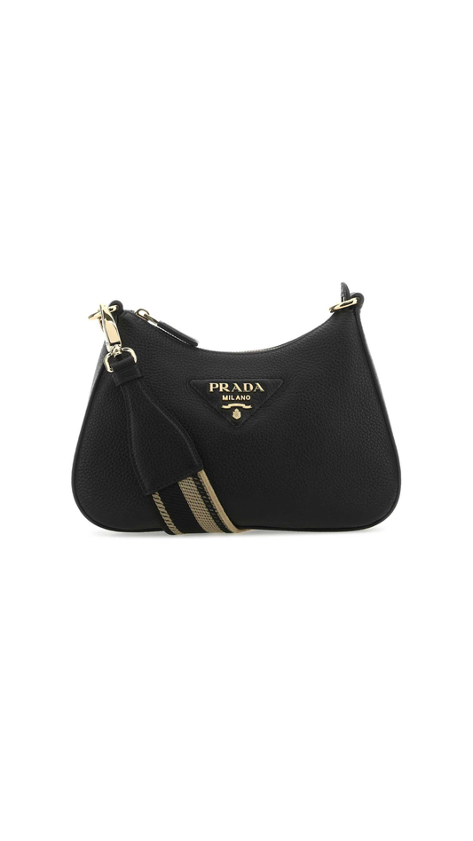 Saffiano Leather Shoulder Mini-Bag - Black