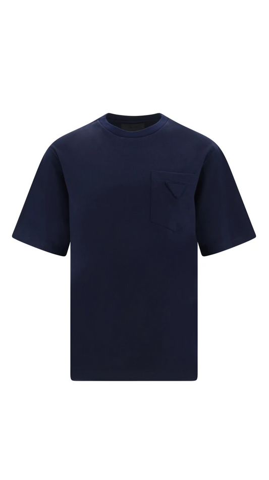 Stretch Cotton Pocket T-Shirt - Navy