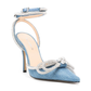 Crystal Double Bow Denim Slingback Pump - Blue