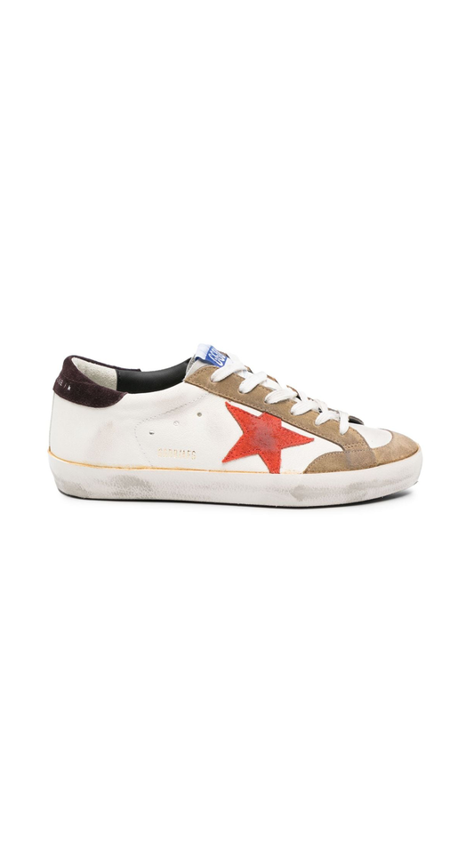 Super Star Sneakers - White/Orange/Brown