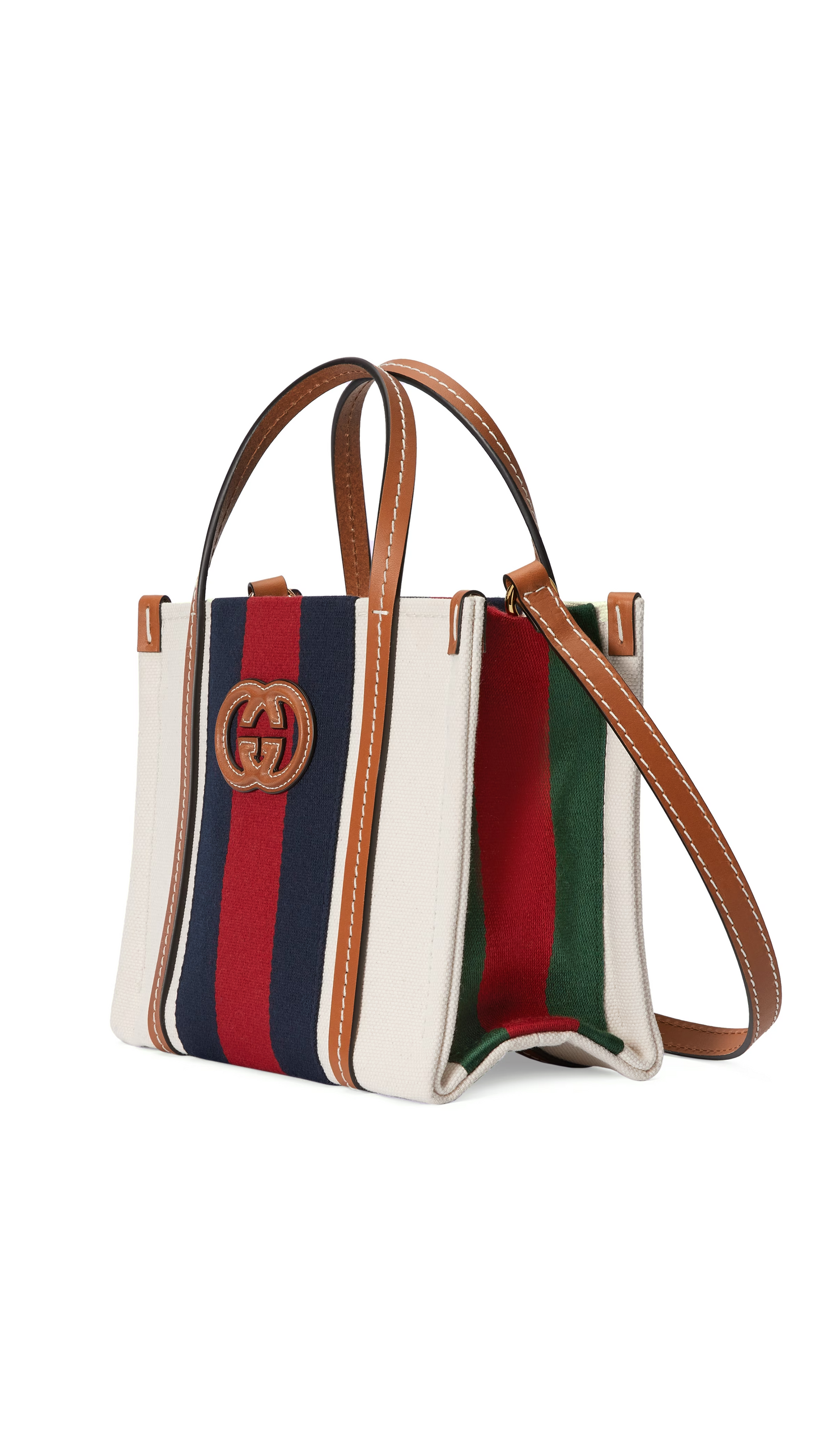 Mini Interlocking G Tote Bag - White/Blue/Red/Green/Brown