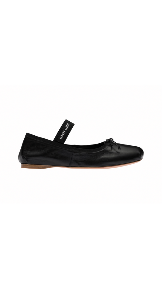 Leather Ballerinas - Black