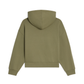 Loose Hoodie in Cotton Fleece - Khaki/Off White