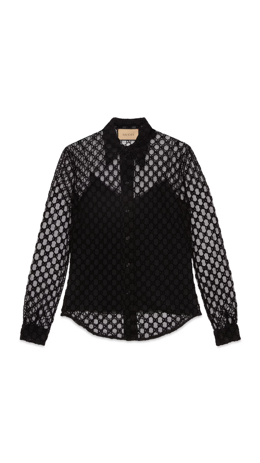 GG Tulle Shirt - Black