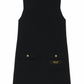 Fine Wool Sleeveless Dress - Black