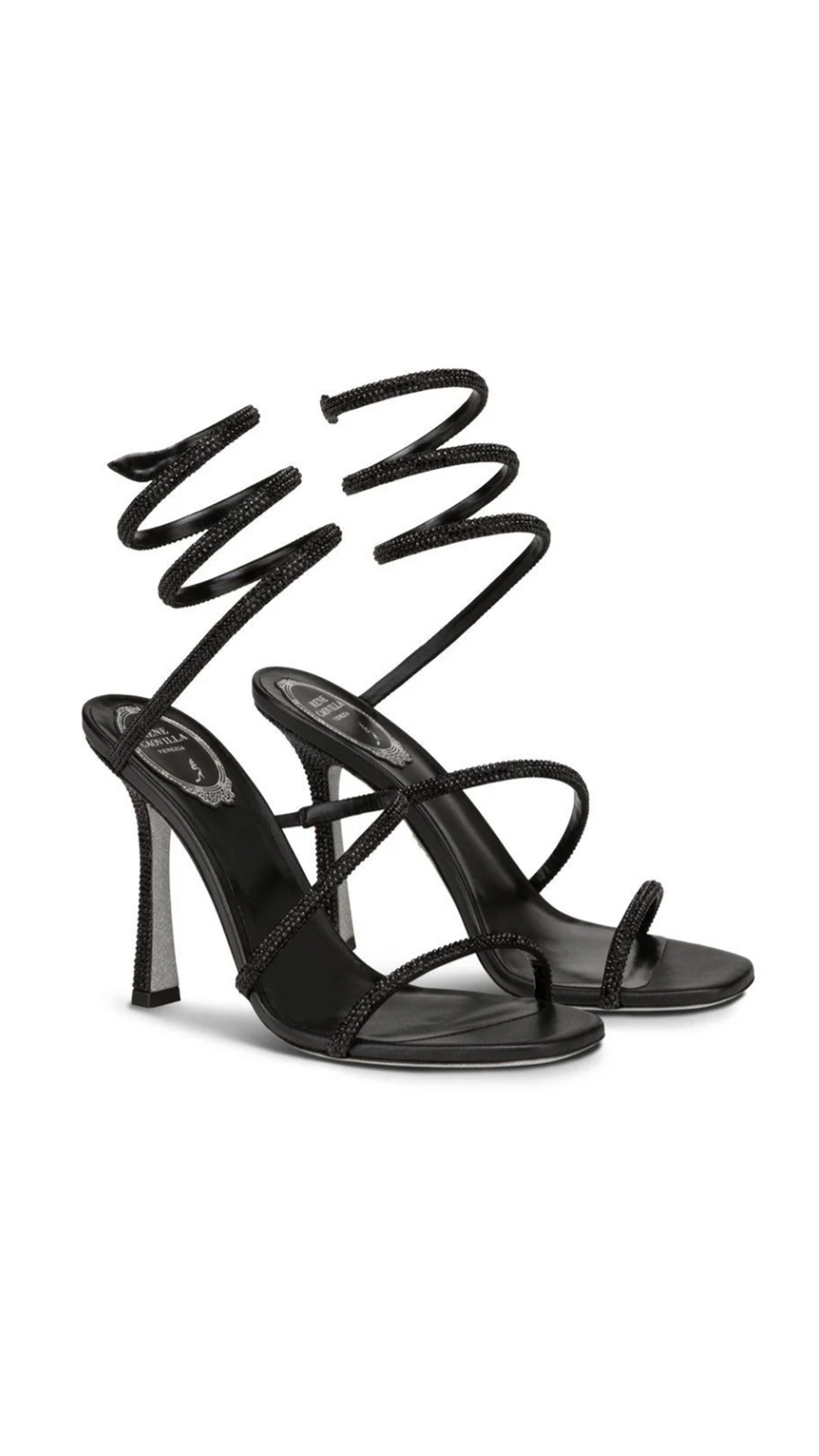 Cleo Crystal Sandal 105 - Black