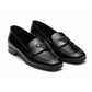 Brushed Leather Loafers - Black