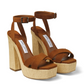 Gaia 140 Platform Sandals - Natural/Brown