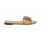 Baguette Leather Slides - Beige