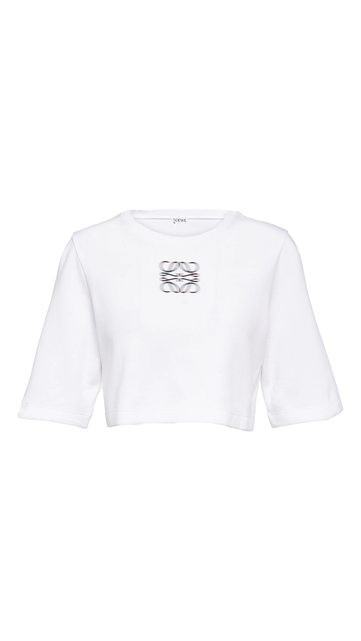 Cropped Oversized T-shirt with Motion Logo - White