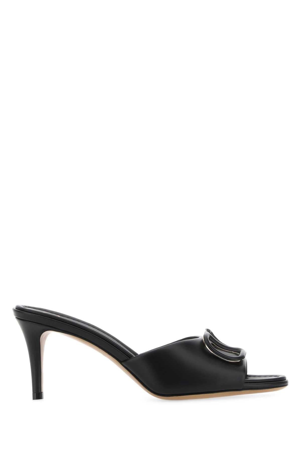 Heel Sandals with Tonal Vlogo  - Black