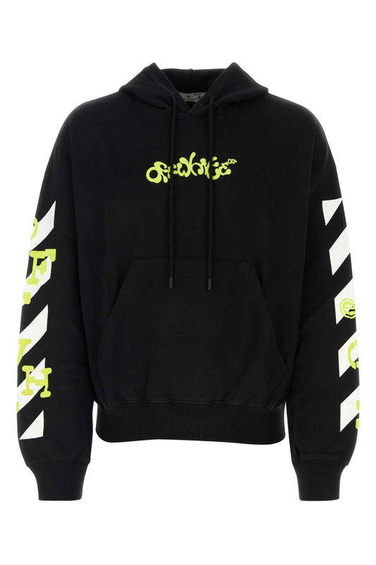 'Exactly The Opposite' Arrow Hoodie - Black/White/Neon Yellow