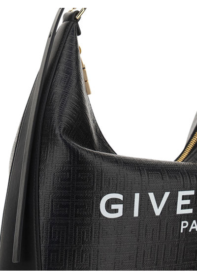 Moon Cut Out bag in 4G Coated Canvas - Black