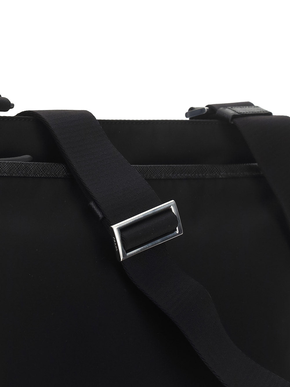 Re-Nylon and Saffiano Shoulder Bag - Black