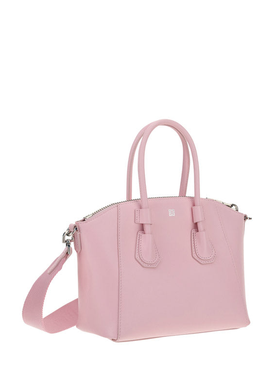 Mini Antigona Sport bag in Leather - Blossom Pink.