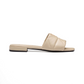 Quilted Nappa Leather Slides - Beige
