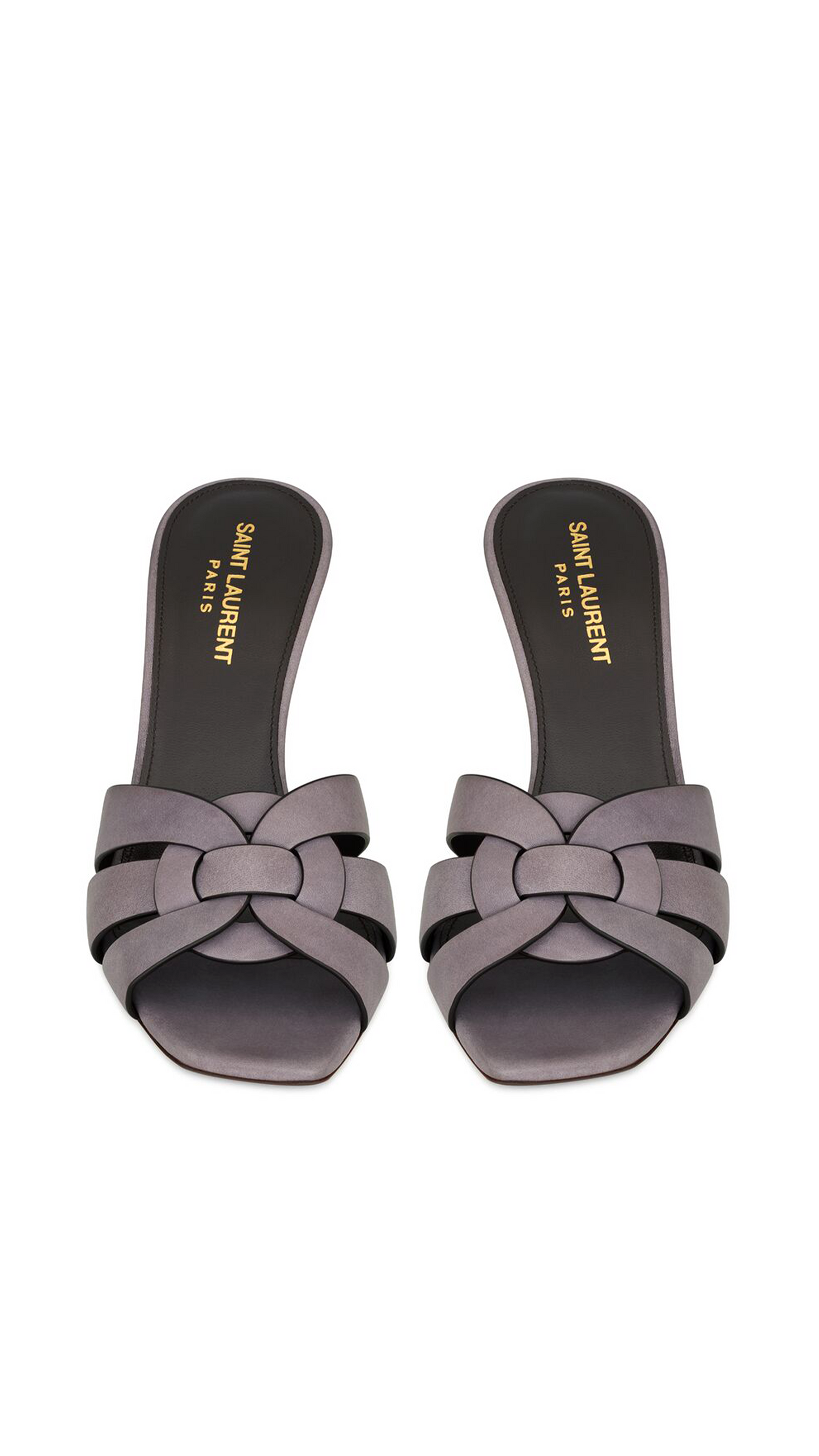Tribute Heeled Mules in Smooth leather - Gris Apia