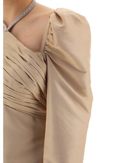 Taffeta Mini Dress -Taupe