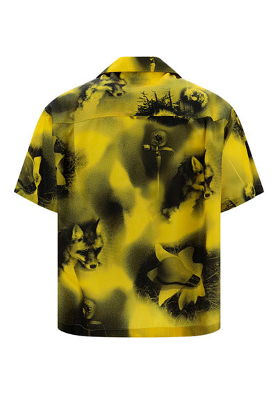 Short-sleeved Printed Re-Nylon Shirt - Yellow