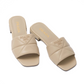 Quilted Nappa Leather Slides - Beige
