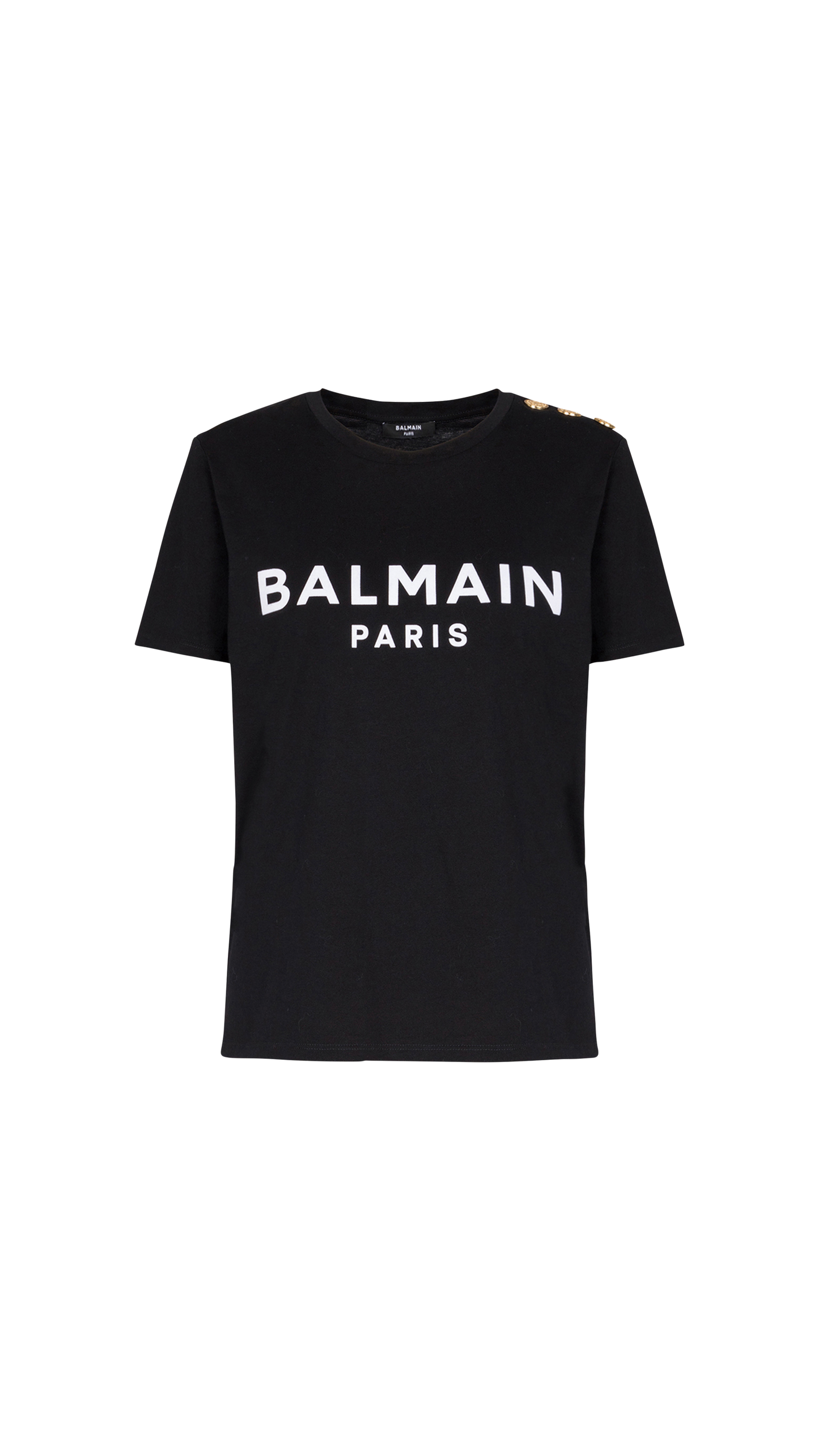 Eco-responsible Cotton T-shirt with Logo Print - Black