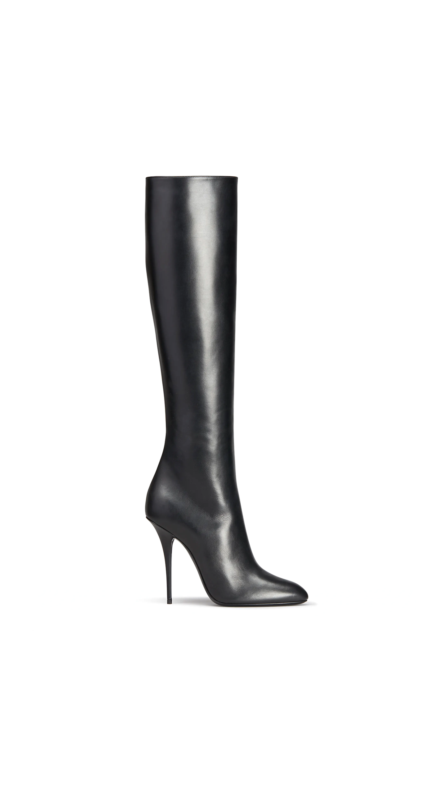 Linda Smooth Leather Boots - Black