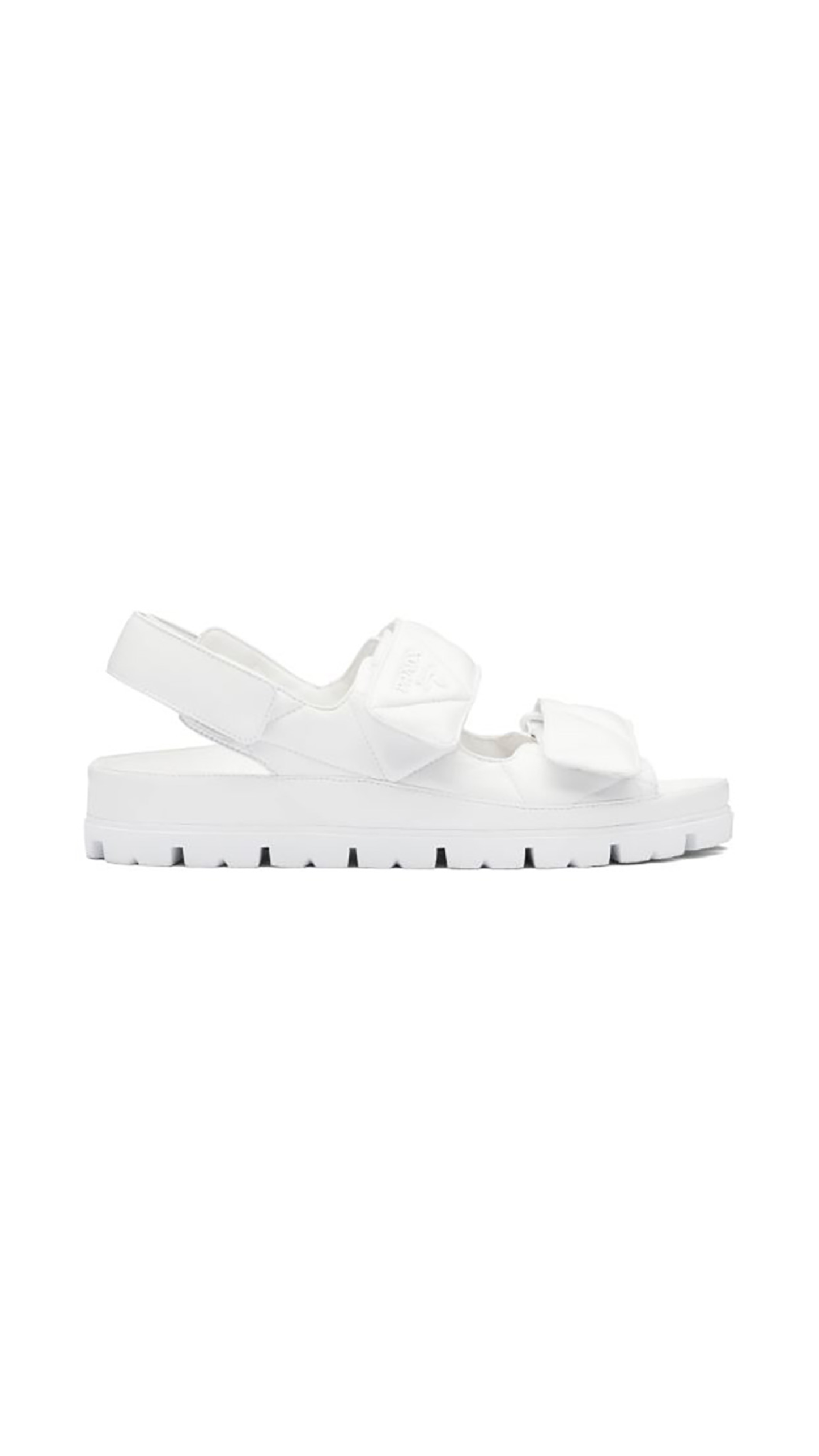 Padded Nappa Leather Sandals - White