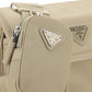 Re-Nylon and Saffiano Leather Shoulder Bag - Beige