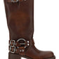 Buckled Knee-high Boots - Brown