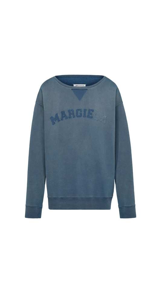 Curved Logo Sweatrshirt - Washed Indigo