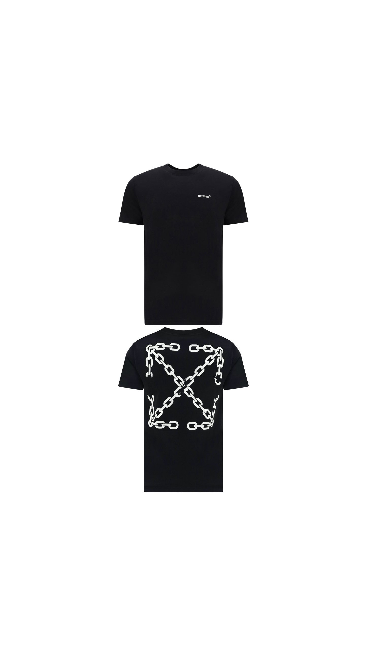 Chain Arrows-Print T-Shirt - Black