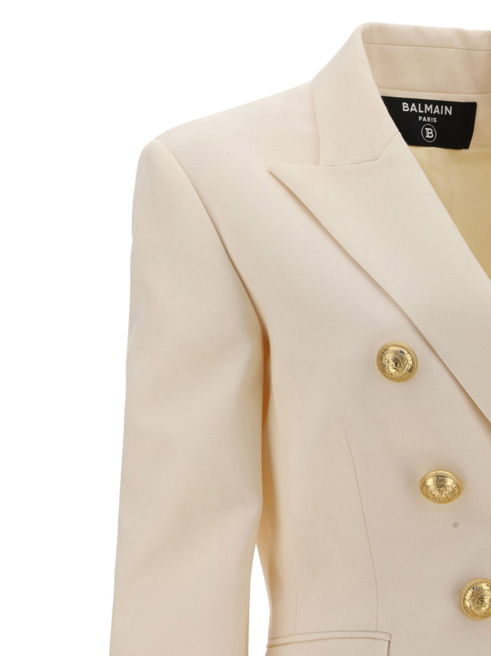 Grain de Poudre Double-Breasted Jacket - White