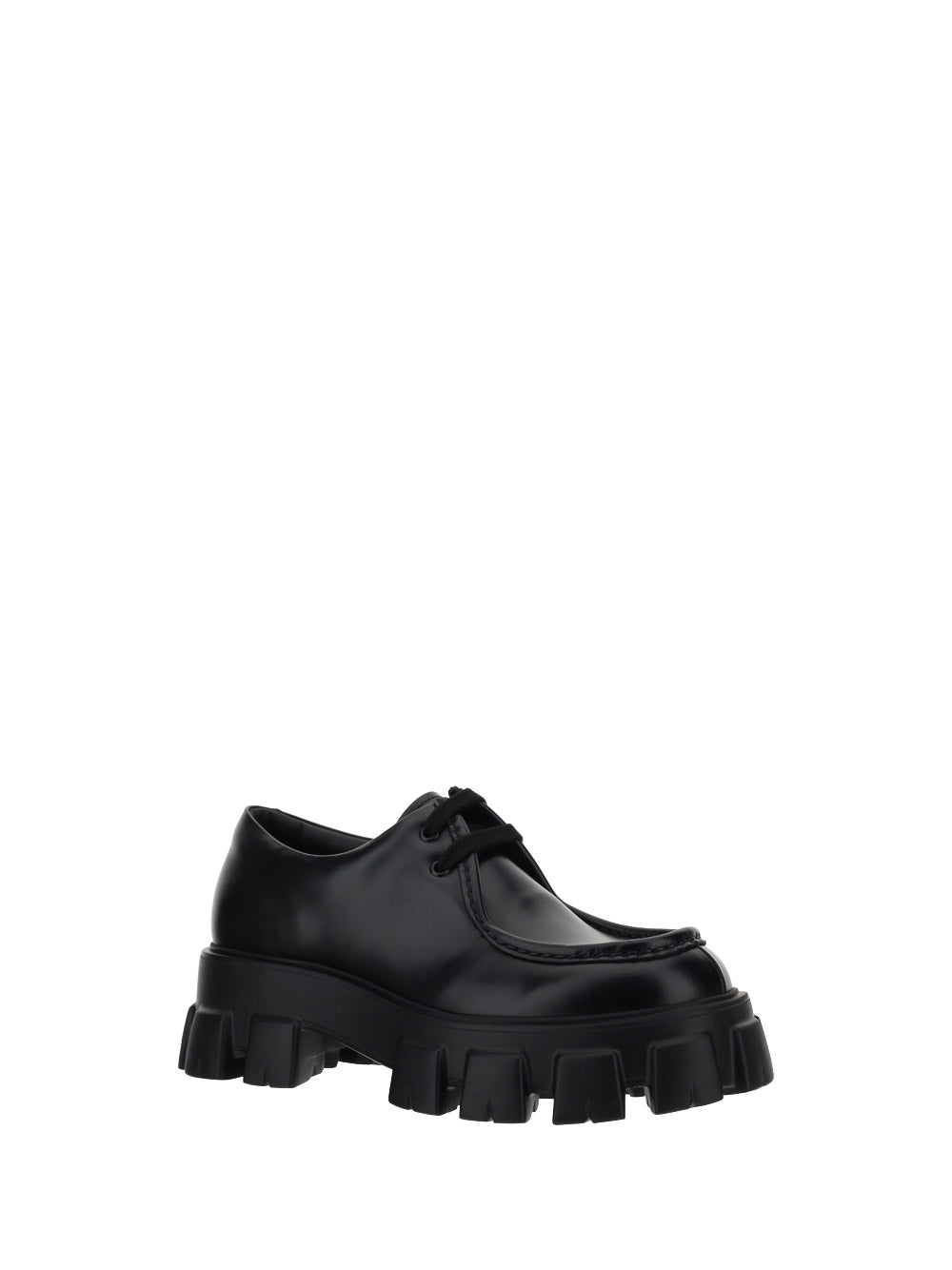 Monolith Brushed Leather Lace-up Shoes - Black