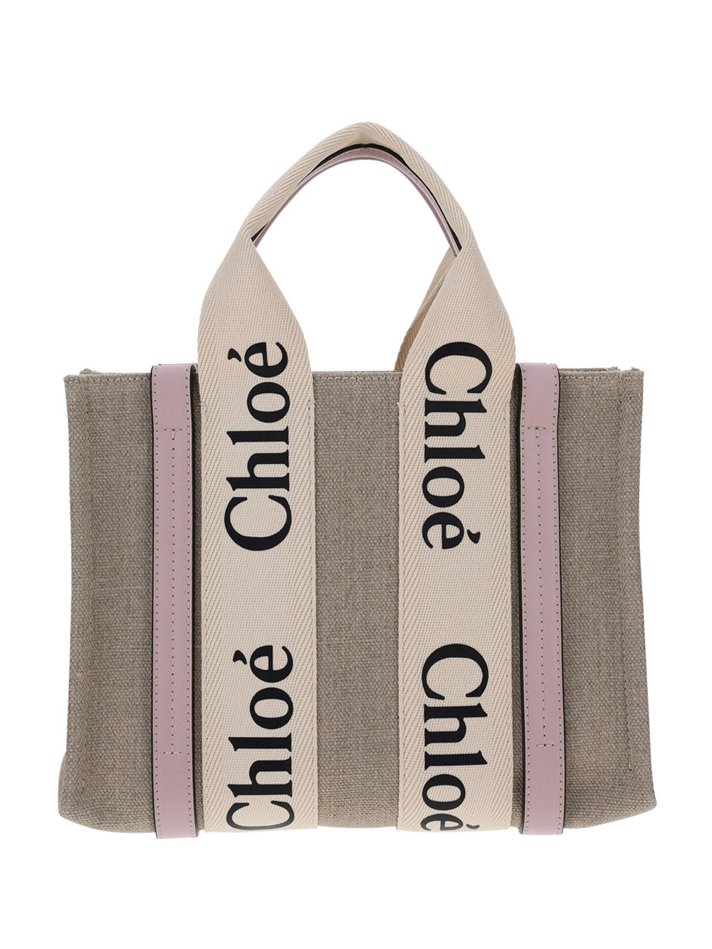 Small Woody Tote Bag - Beige / Pink