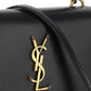 Sunset Chain Bag In Smooth Leather - Black
