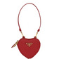 Saffiano Leather Heart Mini Pouch - Firery Red