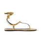 Laminated Nappa Leather Padlock Thong Sandal - Gold