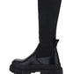 Calfskin and Stretch Mesh Boots - Black