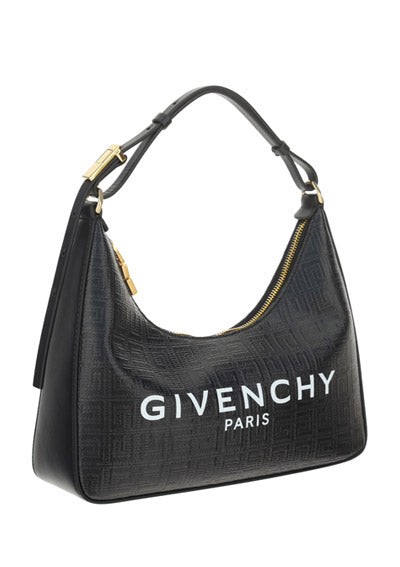 Small Moon Cut Out Bag in 4G Coated Canvas - Black.