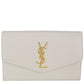 Uptown Chain Wallet In Grain De Poudre Embossed Leather - White
