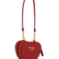 Saffiano Leather Heart Mini Pouch - Firery Red