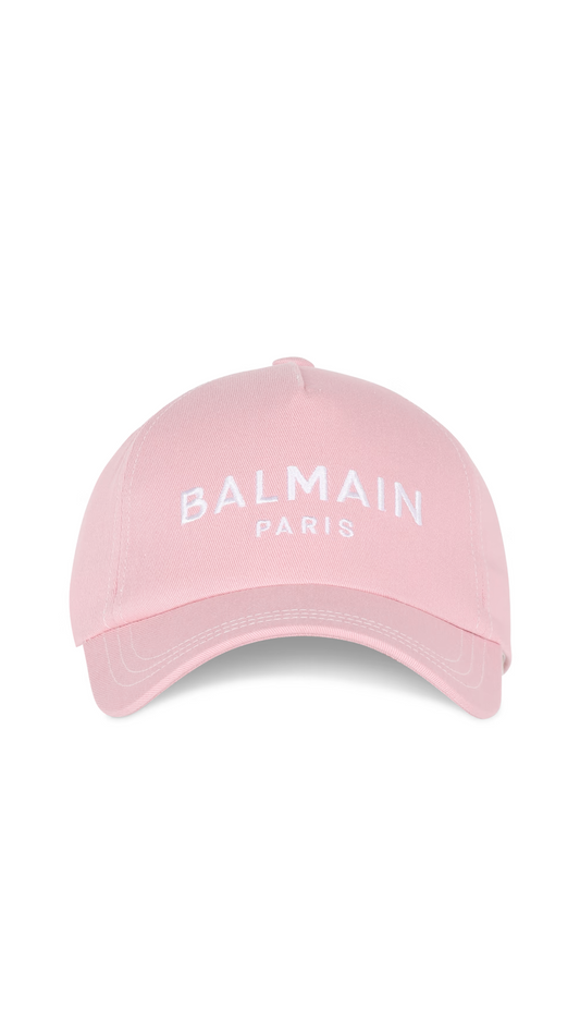 Embroidered Cotton Cap - Pink